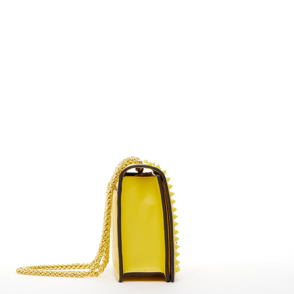 Josie Yellow Leather Bag with Chain Strap