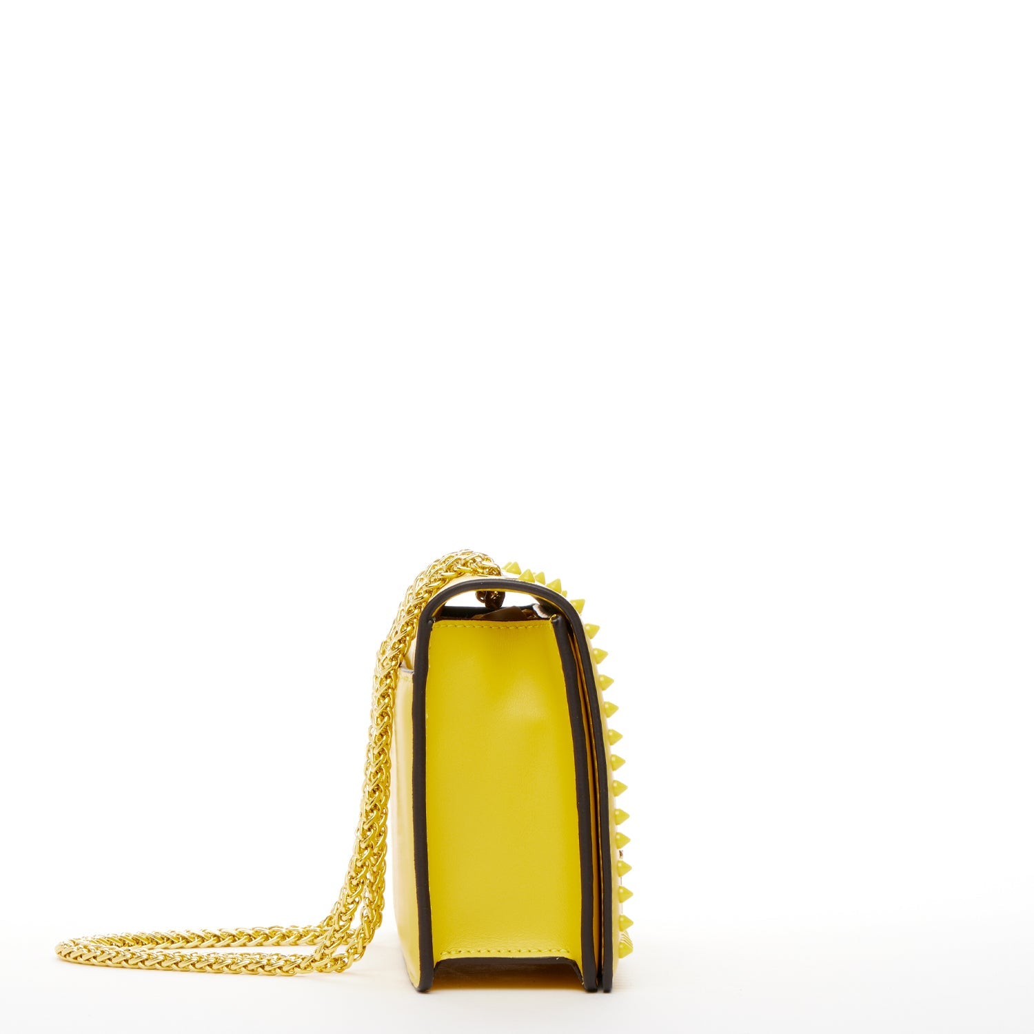 Josie Yellow Leather Bag with Chain Strap