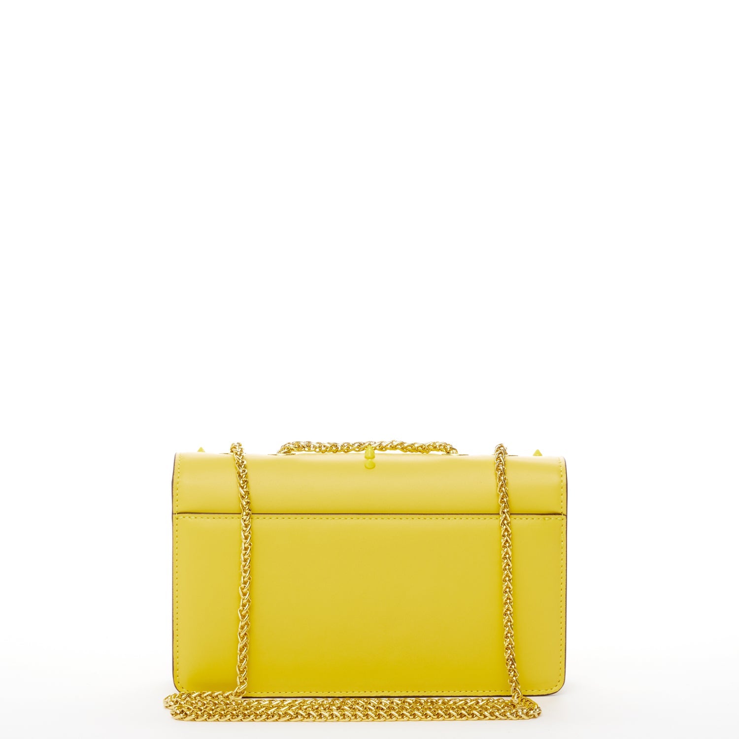 Josie Yellow Leather Bag with Chain Strap