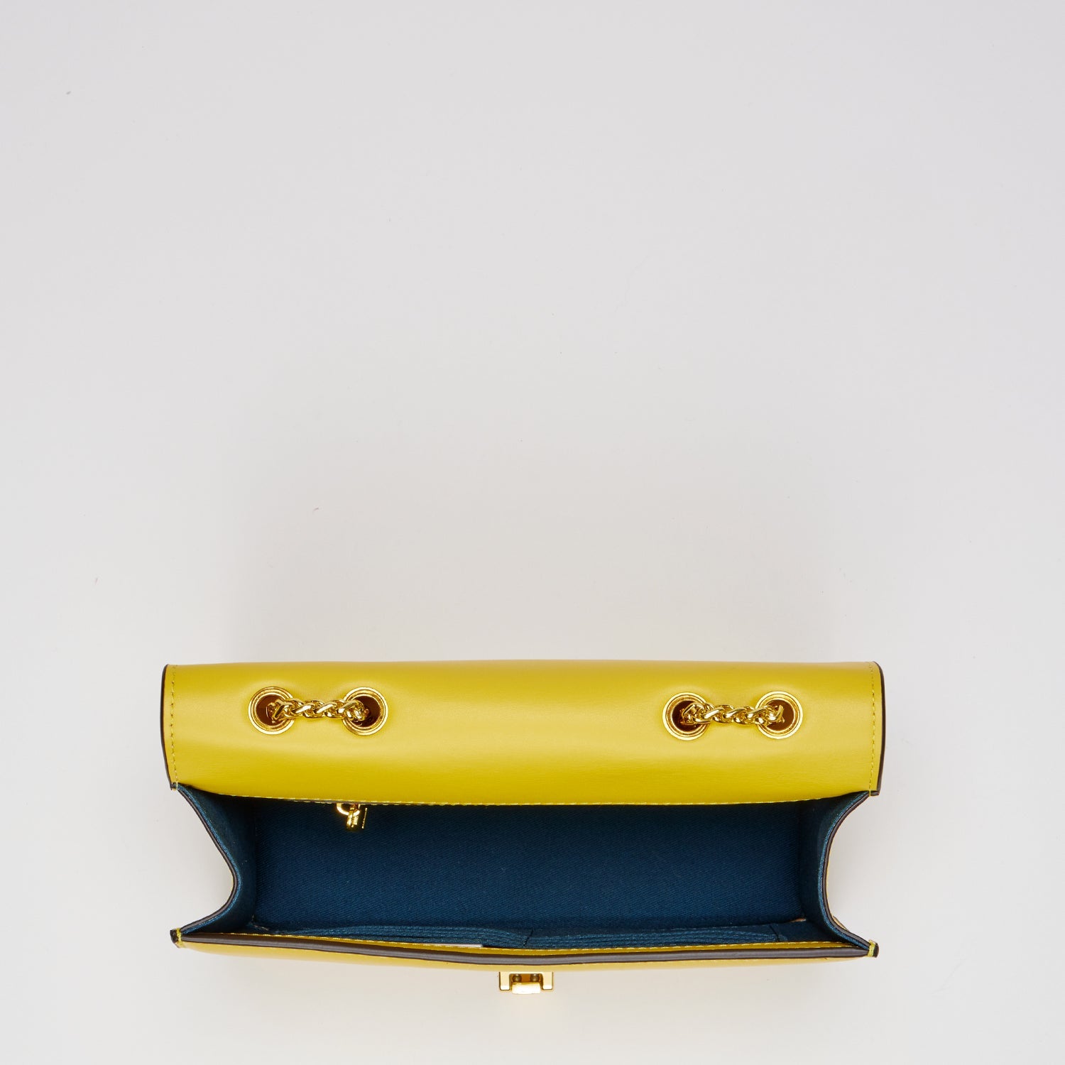 Josie Yellow Leather Bag with Chain Strap