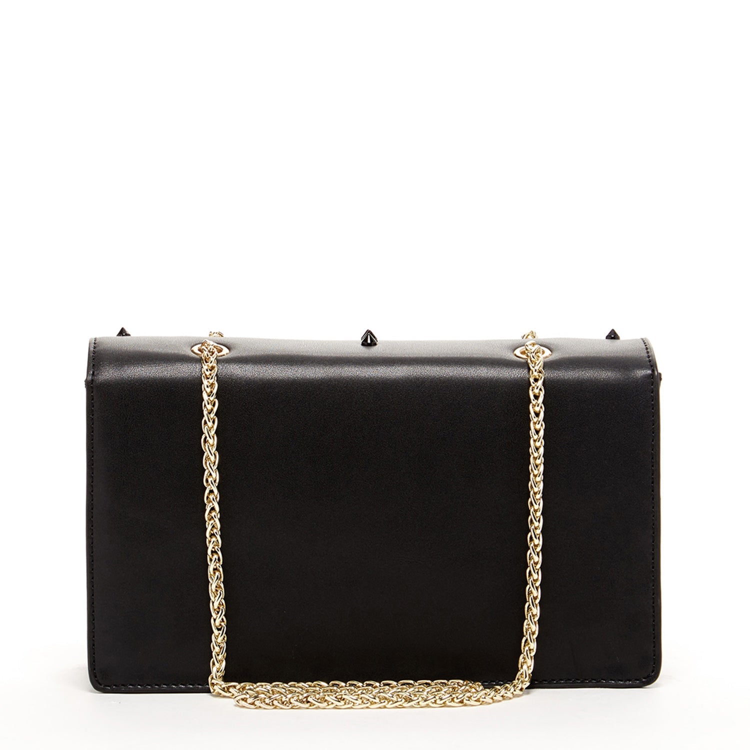 Josie Black Leather Bag with Chain Strap