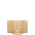 Josie Beige Leather Bag with Chain Strap
