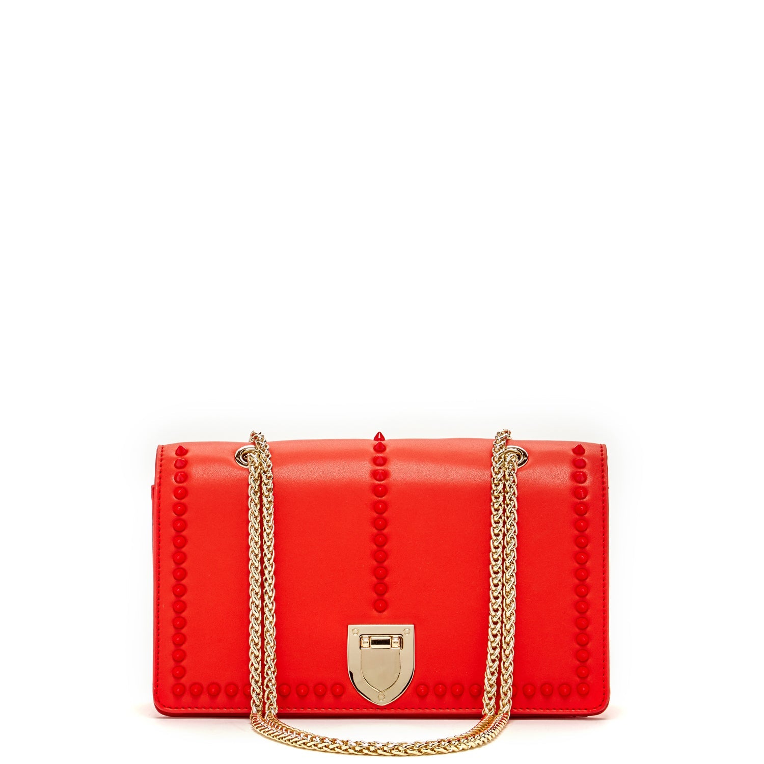 Josie Red Leather Bag with Chain Strap