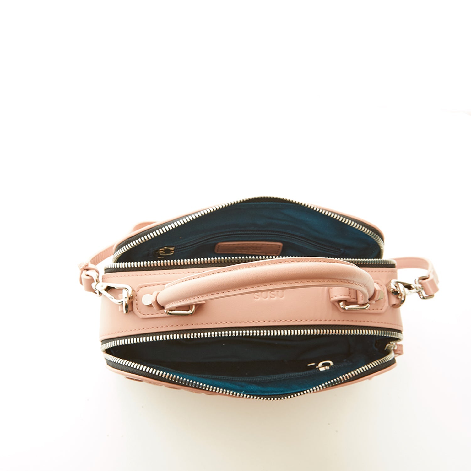 Woven Leather Crossbody Bag Pink Crossbody