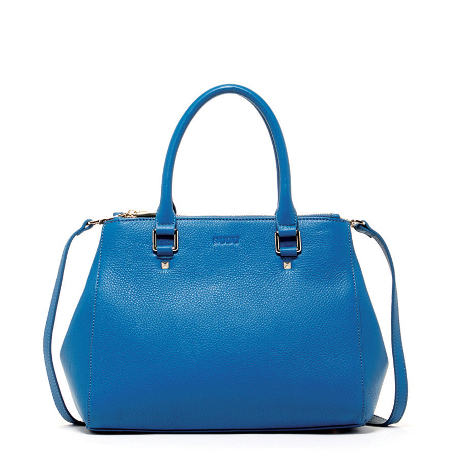 Leather Satchel Bag Caribbean Blue