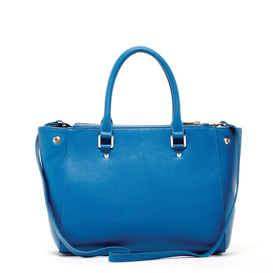 Leather Satchel Bag Caribbean Blue