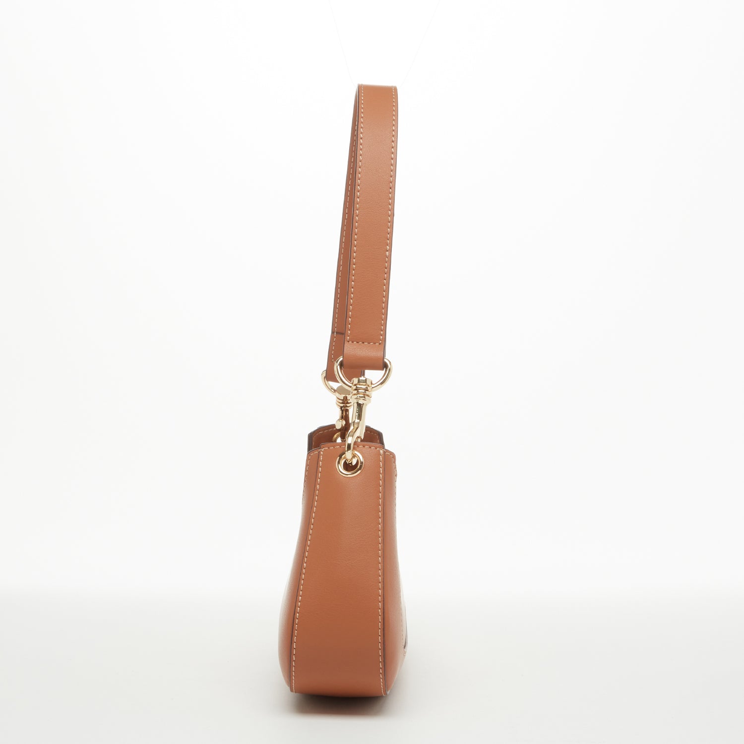 East-West Brown Baguette Bag