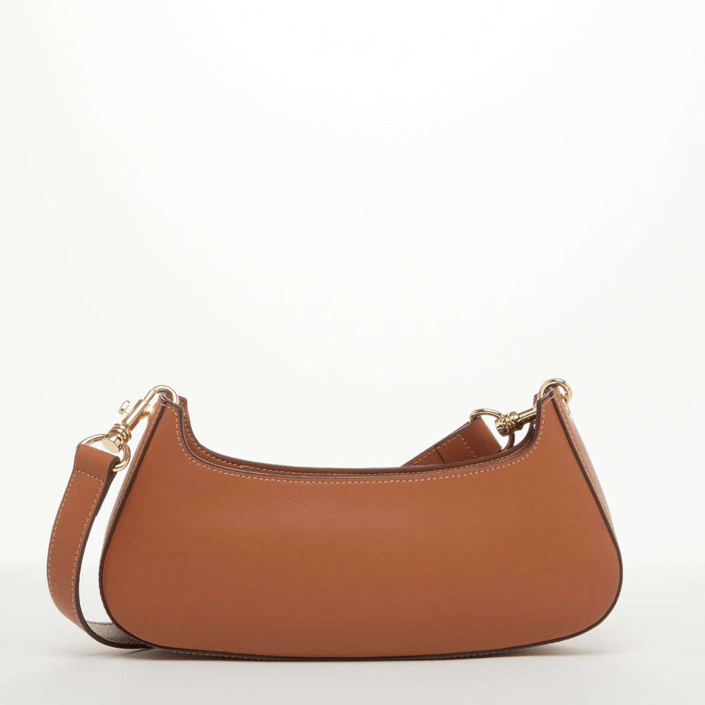 East-West Brown Baguette Bag