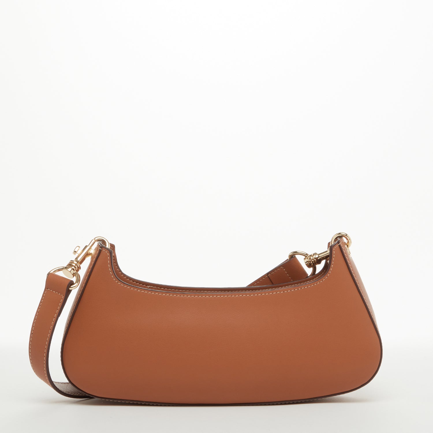 East-West Brown Baguette Bag