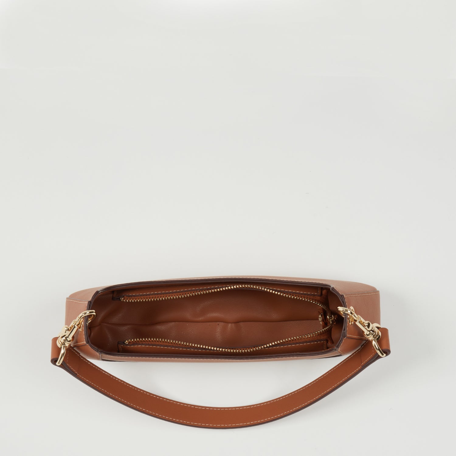 East-West Brown Baguette Bag