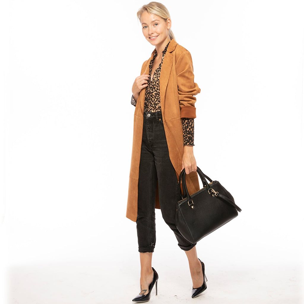 Leather Satchel Bag Black